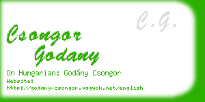 csongor godany business card